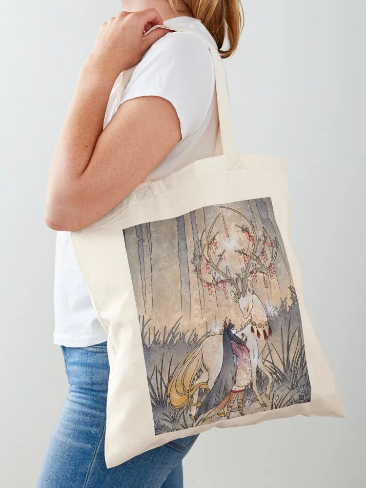 The Meeting of the Fox and Wish Spirit Tote Bag, el bolso de mano, bolsos personalizados