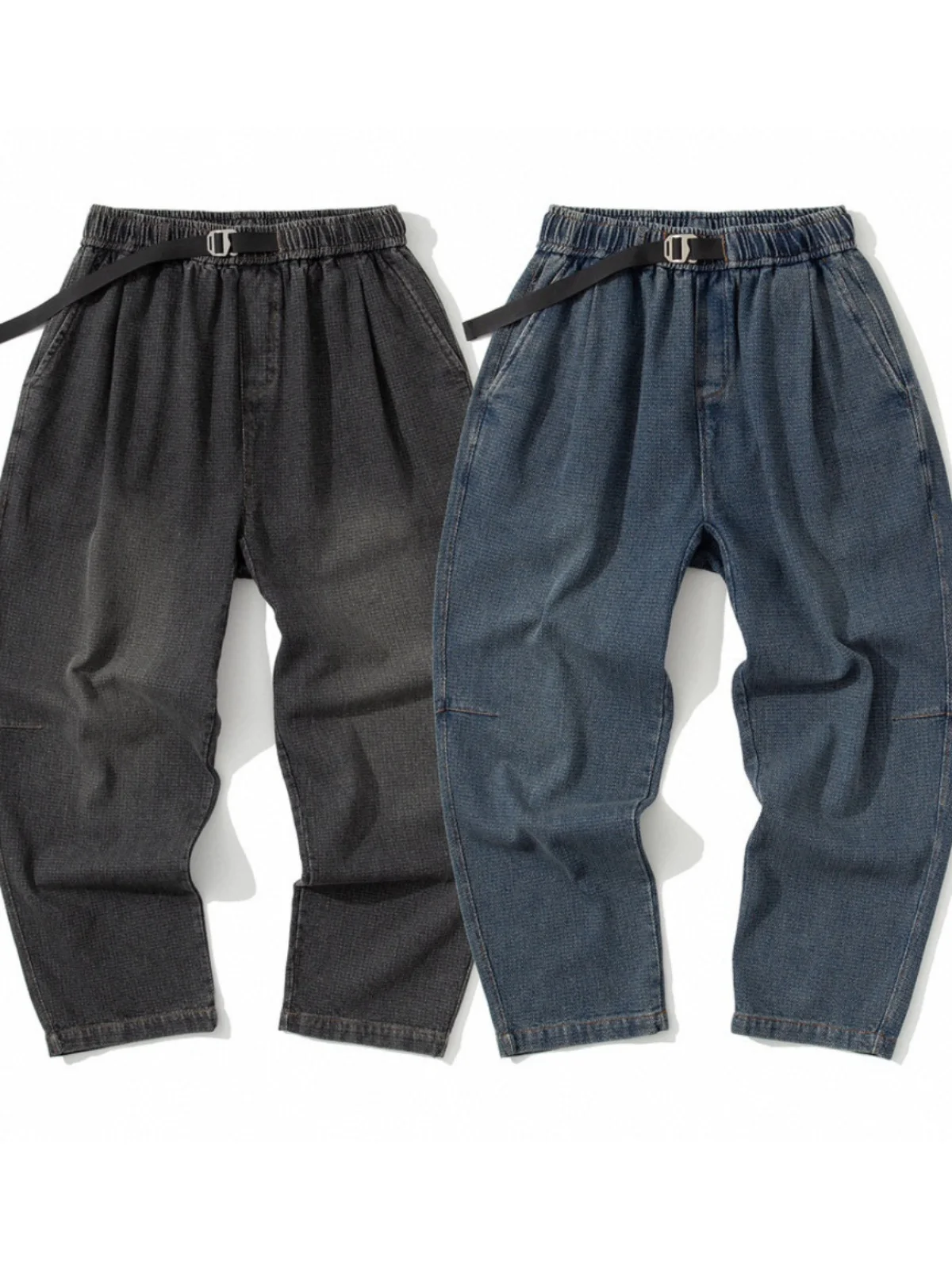 

Spring Japanese Sle Waed Workwear Jeans Loose Wide Leg Casual Pants Straight Leg Trendy Brand Men's Long Trousers