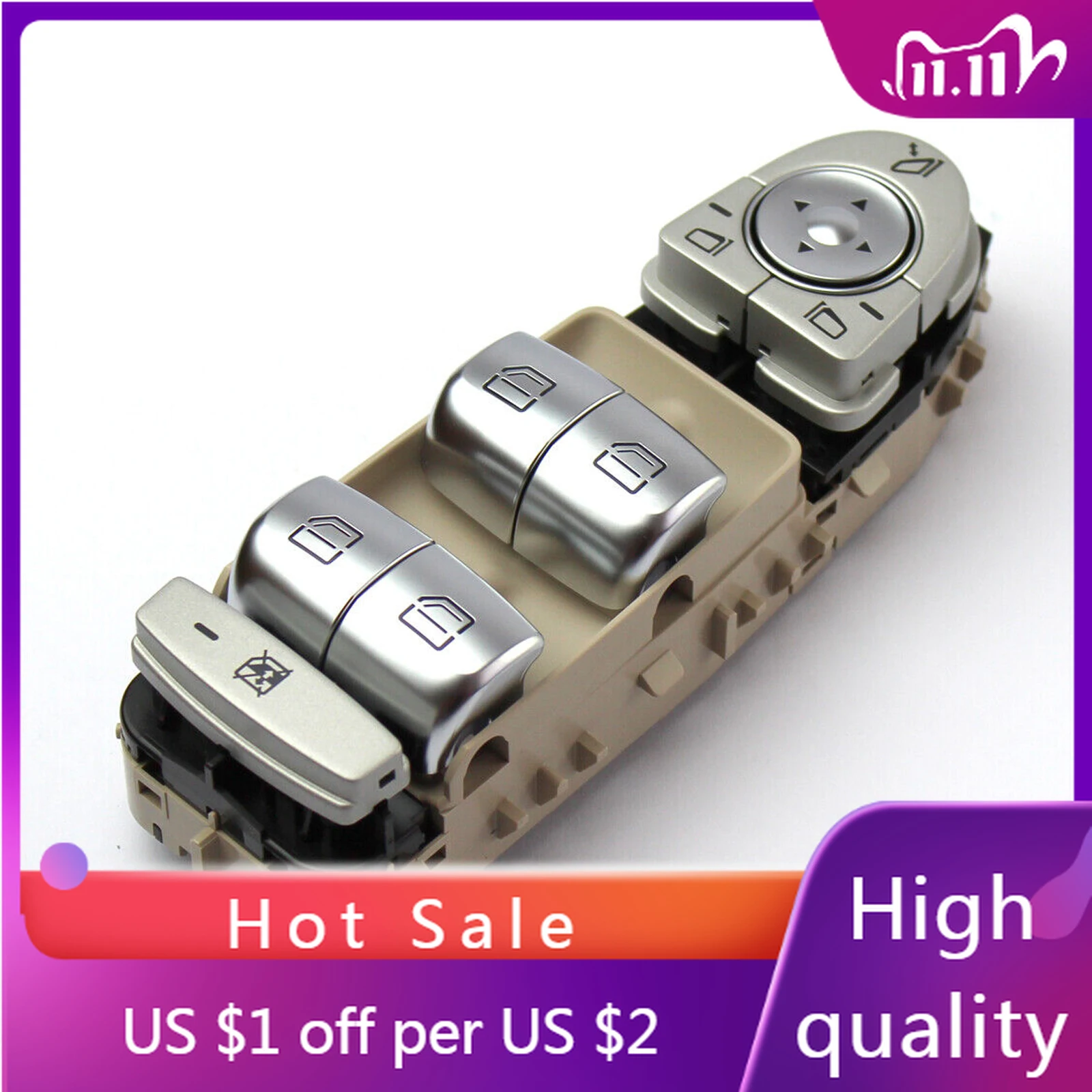

Front Left Electric Power Window Beige Switch Control Lifter For Mercedes X253 C253 S205 W205 GLC 160 180 200 300 350 400 43 63