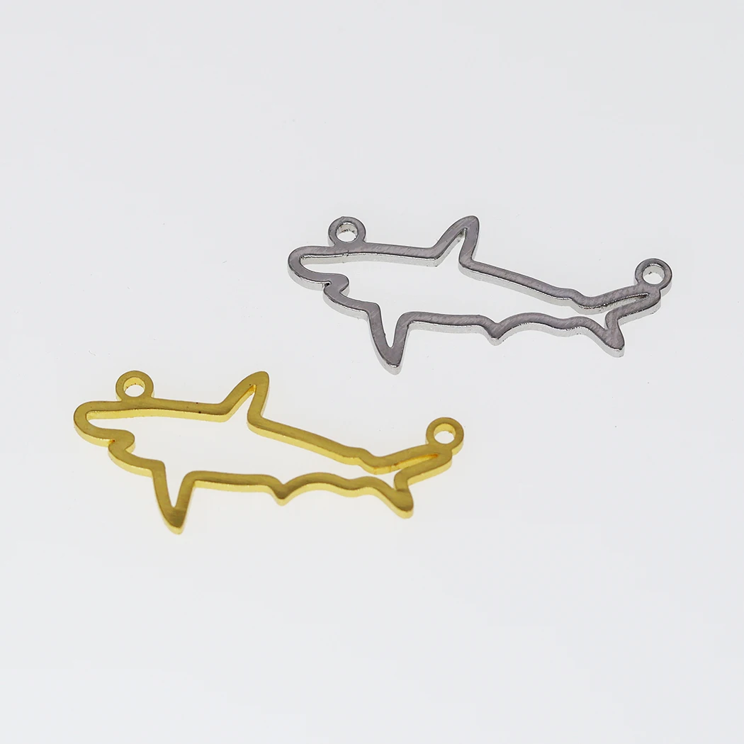 5PCS DIY Stainless Steel Ocean Sea Animal Shark Necklace Women Minimalist Jewelry Simple Charm Pendant Necklace