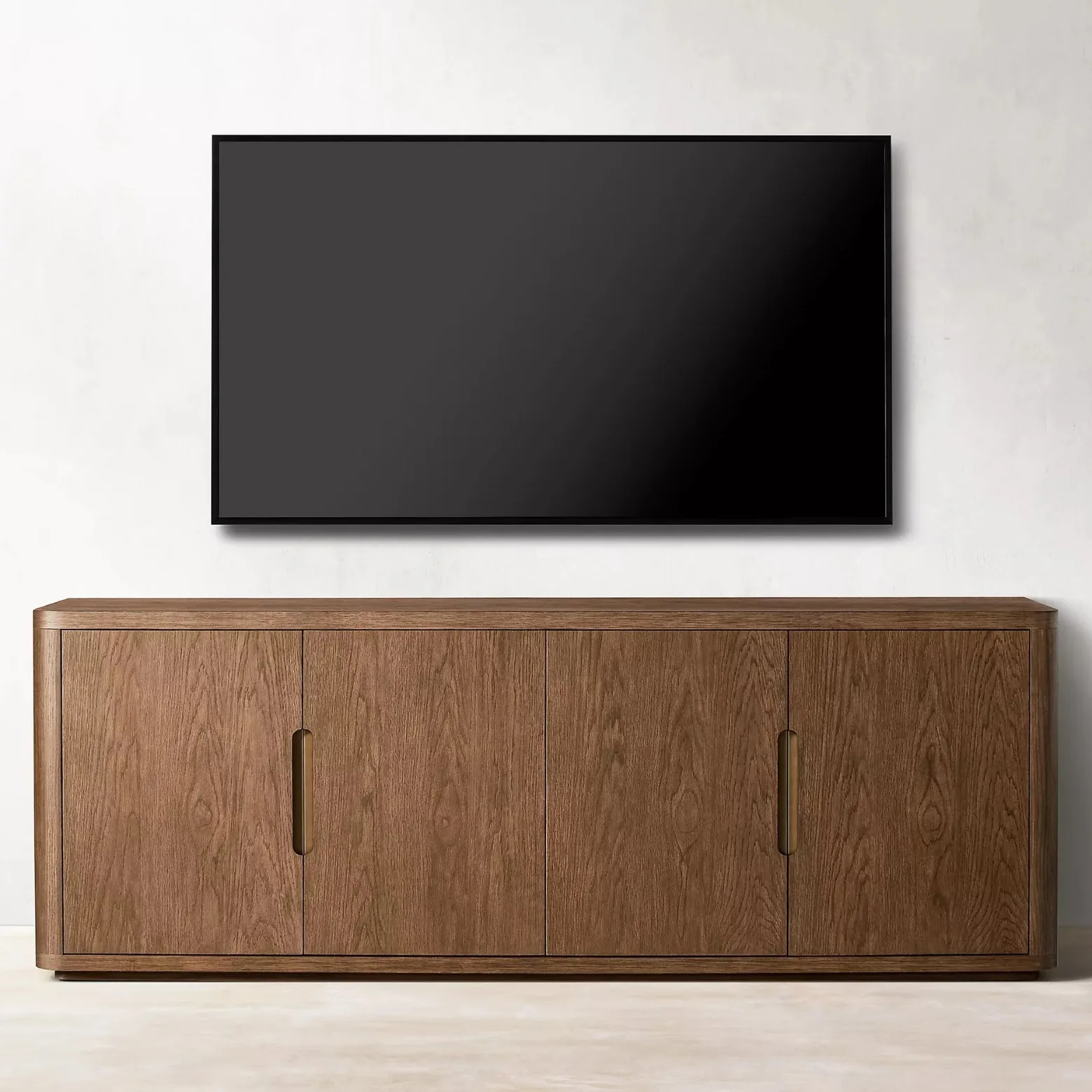 Retro Nordic solid wood TV cabinet combination of second-hand small apartment floor cabinet living room wabi-sabi style French d