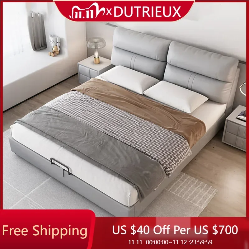 

Headboards King Size Bed Bedroom Frame Luxury Floor Modern Sun Children Double Space Saving Bed Safe Muebles Hotel Furniture