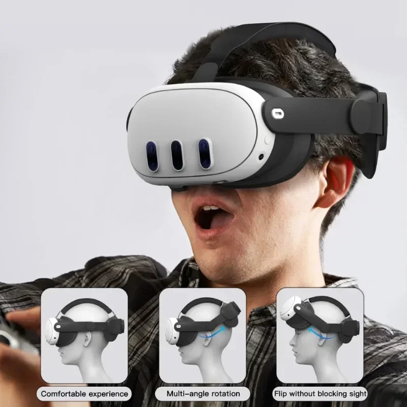 Alça de cabeça para meta quest 3, alça de cabeça ajustável confortável, aumenta o suporte, melhora o conforto-virtual para acessórios vr