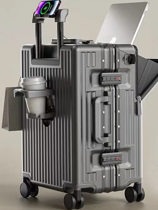 

Многофункциональный алюминиевый каркас Lage Малый 20-дюймовый чемодан для ручной клади Дорожная сумка с паролем и тягой для мужчин Бизнес...