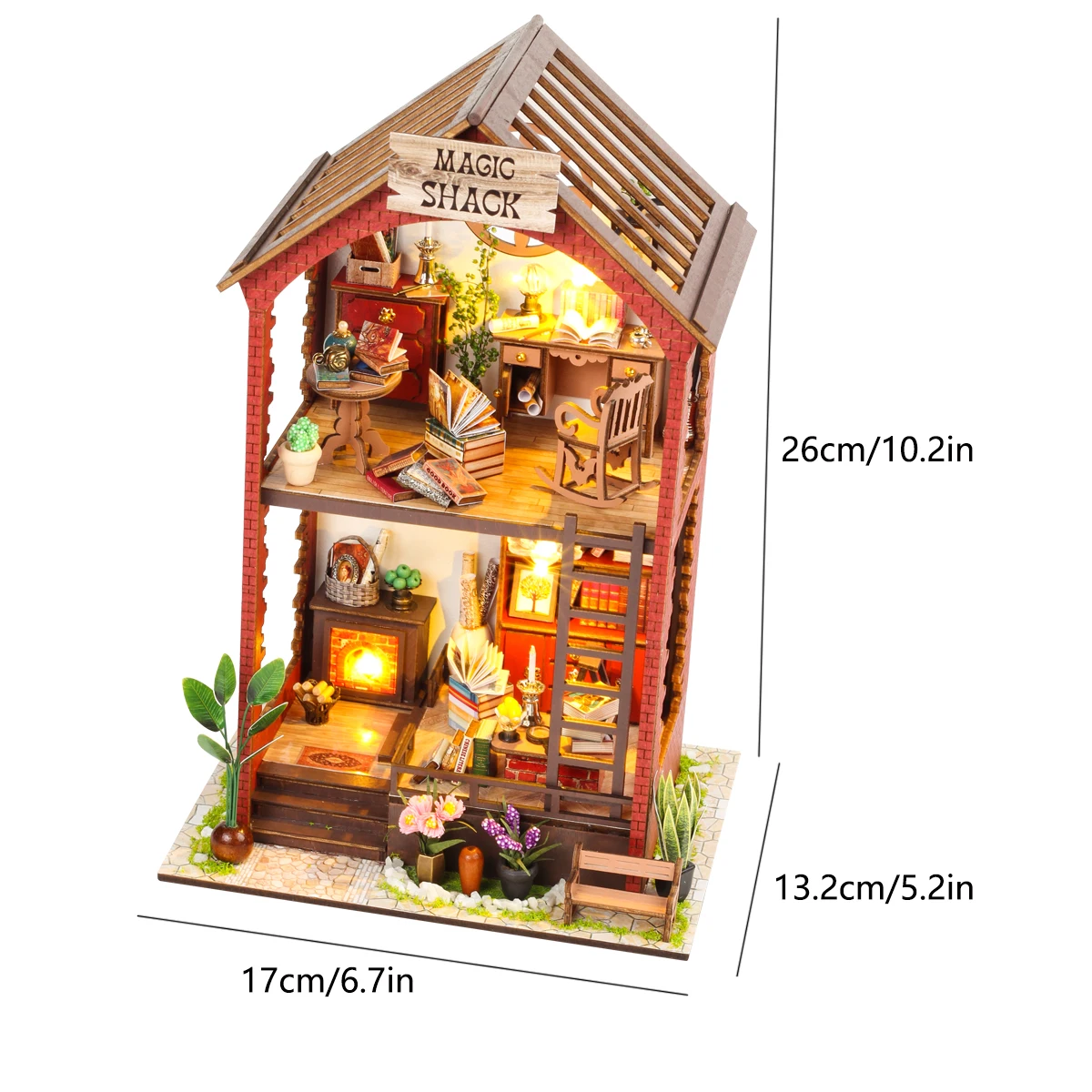 Handmade Assembly Scene Model of Bookstore Architecture Decoration DIY Doll House Mini Toy Kit Room Bedroom Decoration 3D Puzzle