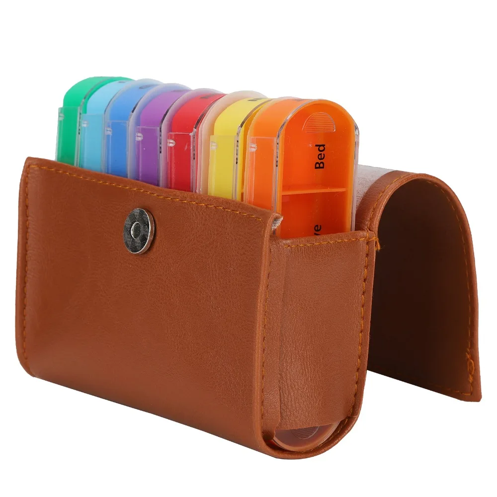 28 Grid Pill Organizer Weekly Layout 4 Times A Day Pill Dispenser 7 Day Schedule With Storage Bag Medicines Storage Box Travel