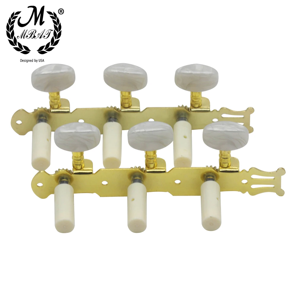 

M MBAT Acoustic Guitar Tuning Pegs Metal Machine Heads Tuners Golden 3L 3R Folk Guitar Musical Instrument Parts & Accessories