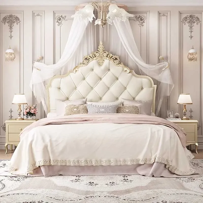 

Двуспальная кровать с каркасом Nordic Queen, деревянная кровать размера King Size, роскошная кровать для комнаты, американская современная мебель для спальни Cama