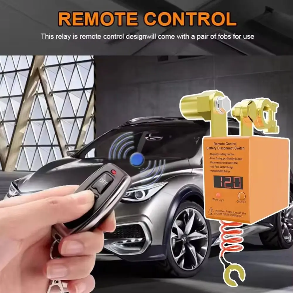 12 V 240 A Remote Control Battery Disconnect Switch LED Display Smart Voltage Monitoring Car Kill Switch Automatic Functionality