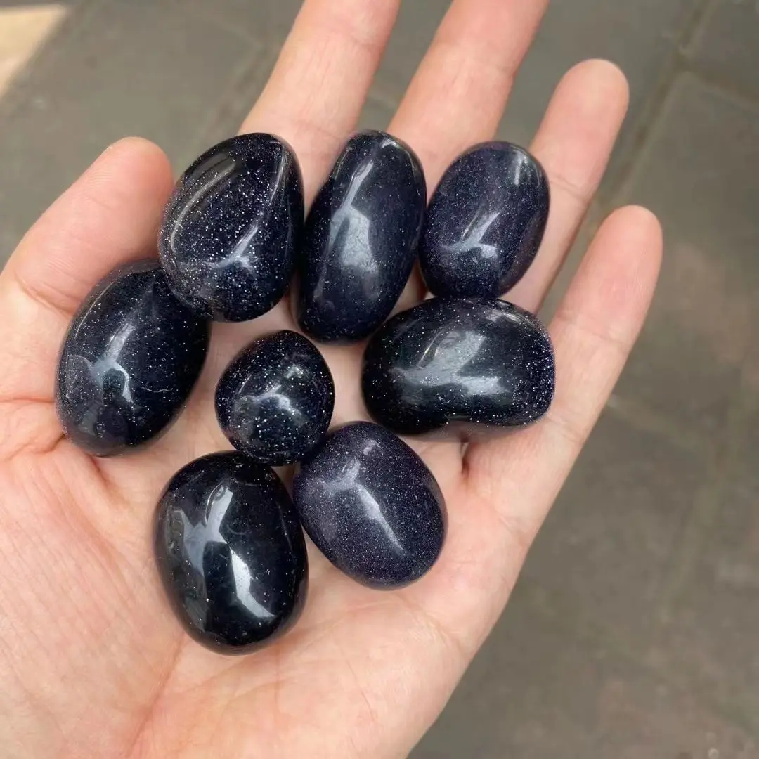 

Natural Blue Goldstone Sand Quartz Crystals And Healing Stones Tumbled Bulk Mineral Specime Gemstones Home Aquarium Decoration