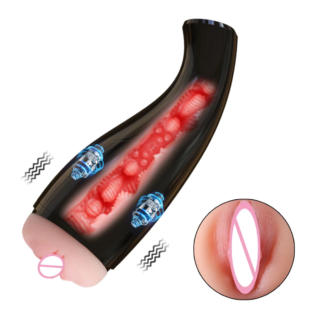 Vibrating Male Masturbator Cup Penis Stroker Pocket Pussy Vibrator Sex Toys For Men