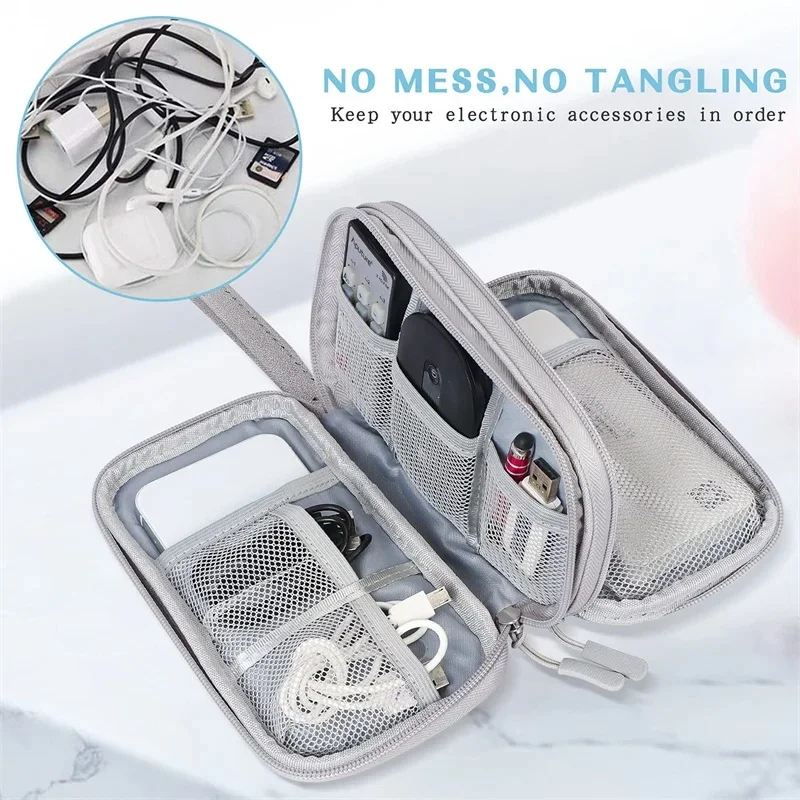 Digital Product Storage Bag Waterproof Portable Carry Case Storage Bag Data Cable Storage Bag for Cable Cord USB Charger