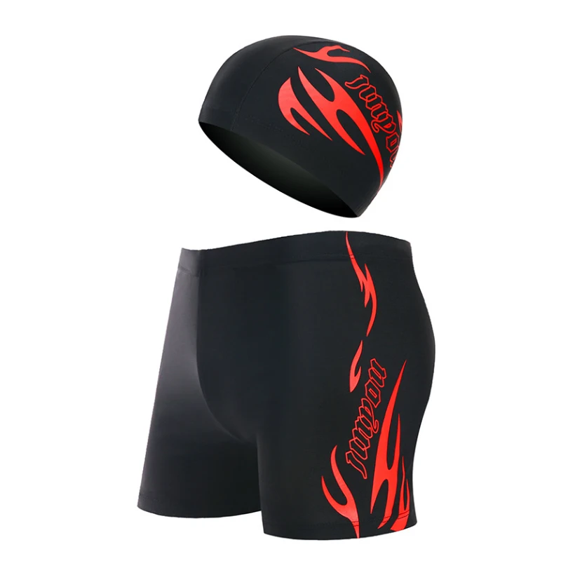 2025 New Men'S Swim Trunks Adult Quick Drying Loose Swimsuit Plus Size Flat Corner With Swim Cap Set Vacation Swim Trunks image 5