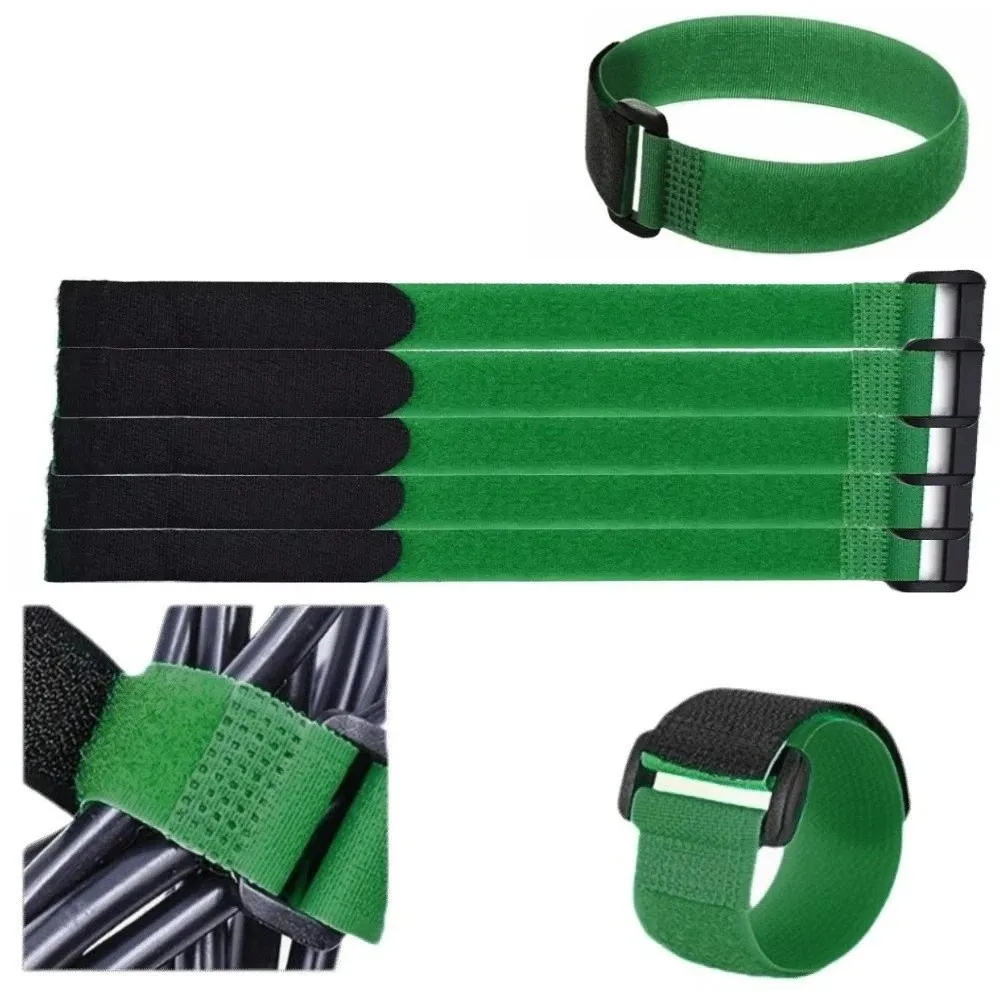 10Pcs Hook and Loop Fastening Cable Ties Self Adhesive Flexible Cable Straps Bundle Adjustable Lightweight
