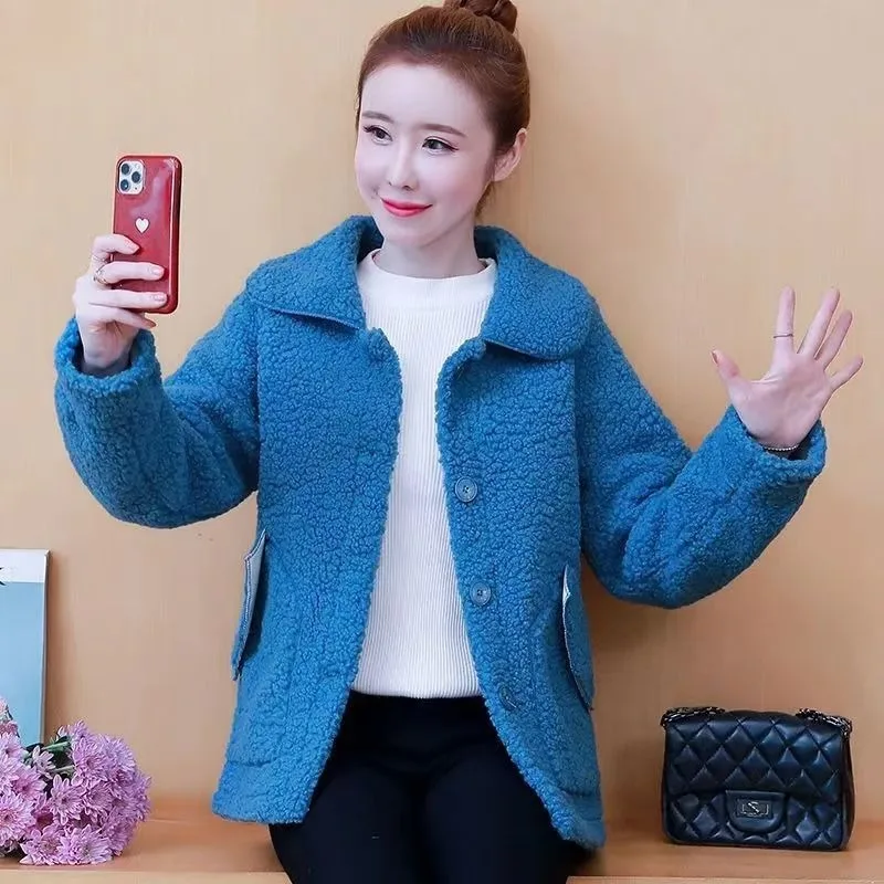 تقليد خروف أسفل سترة المرأة معطف الفرو خفيفة الوزن جدا ربيع الخريف جديد المرأة معطف الفرو امرأة رقيق المتضخم رقيق معطف #2