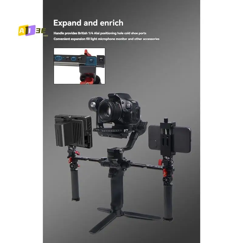 

A13E-Dual Gimbal Handgrip For DJI Ronin RS2/3/4 Foldable Carbon Handle Grip 180 Adjustable For DJI RS2/3/4