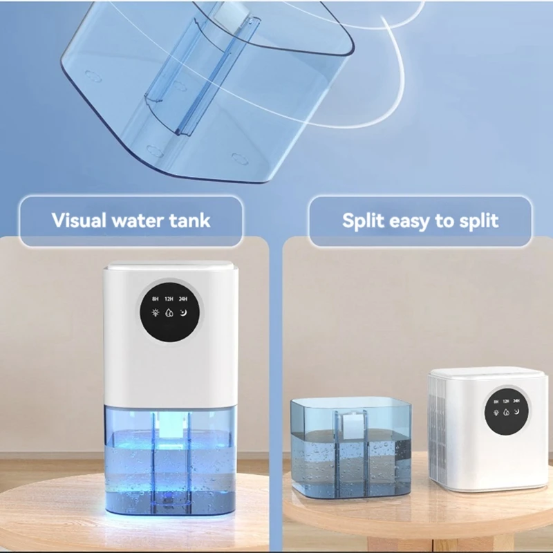 مزيل الرطوبة للمنزل الذكي مع أضواء توقيت ولون ، محمول ، مناسب لقبو الحمام ، سعة كبيرة ، 1.7 لتر