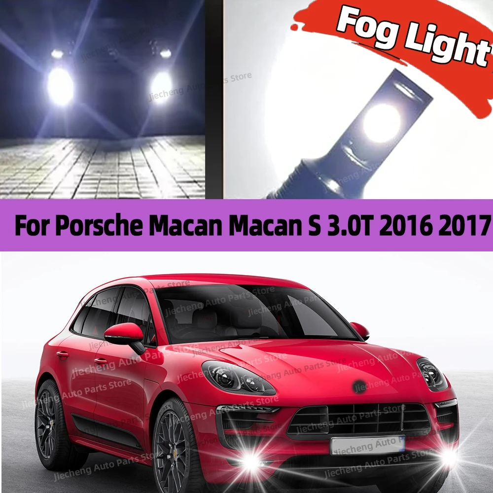

2Pcs High Bright Led Light Bulb Car Fog Lamp 12V 6000K CSP Chip For Porsche Macan Macan S 3.0T 2016 2017 Plug and Play