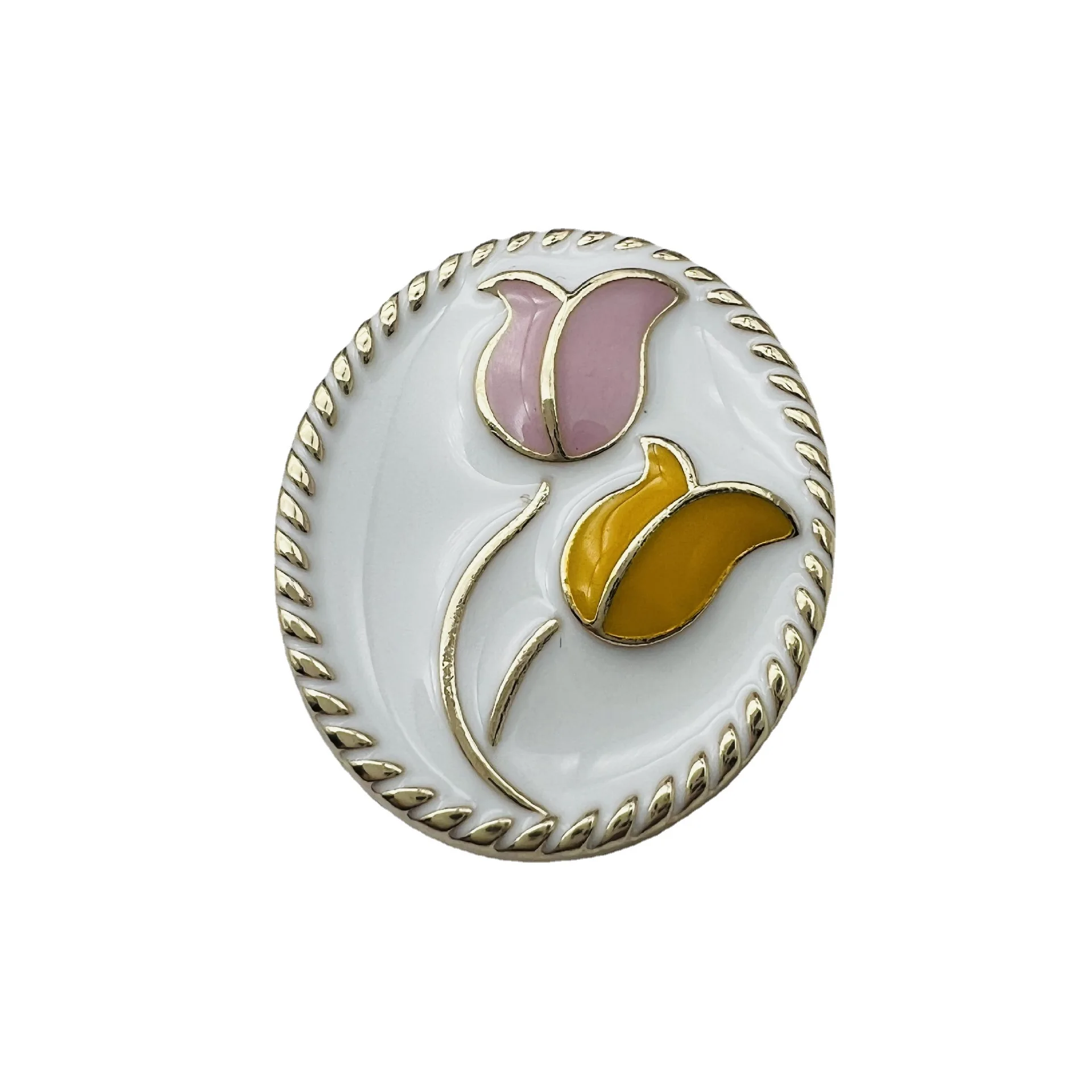 New Arrival 20MM-25MM Gold Round Metal Flower Buttons For Needlework Clothing Women Coat Suit Cardigan 6PCS Sewing Button KD2031