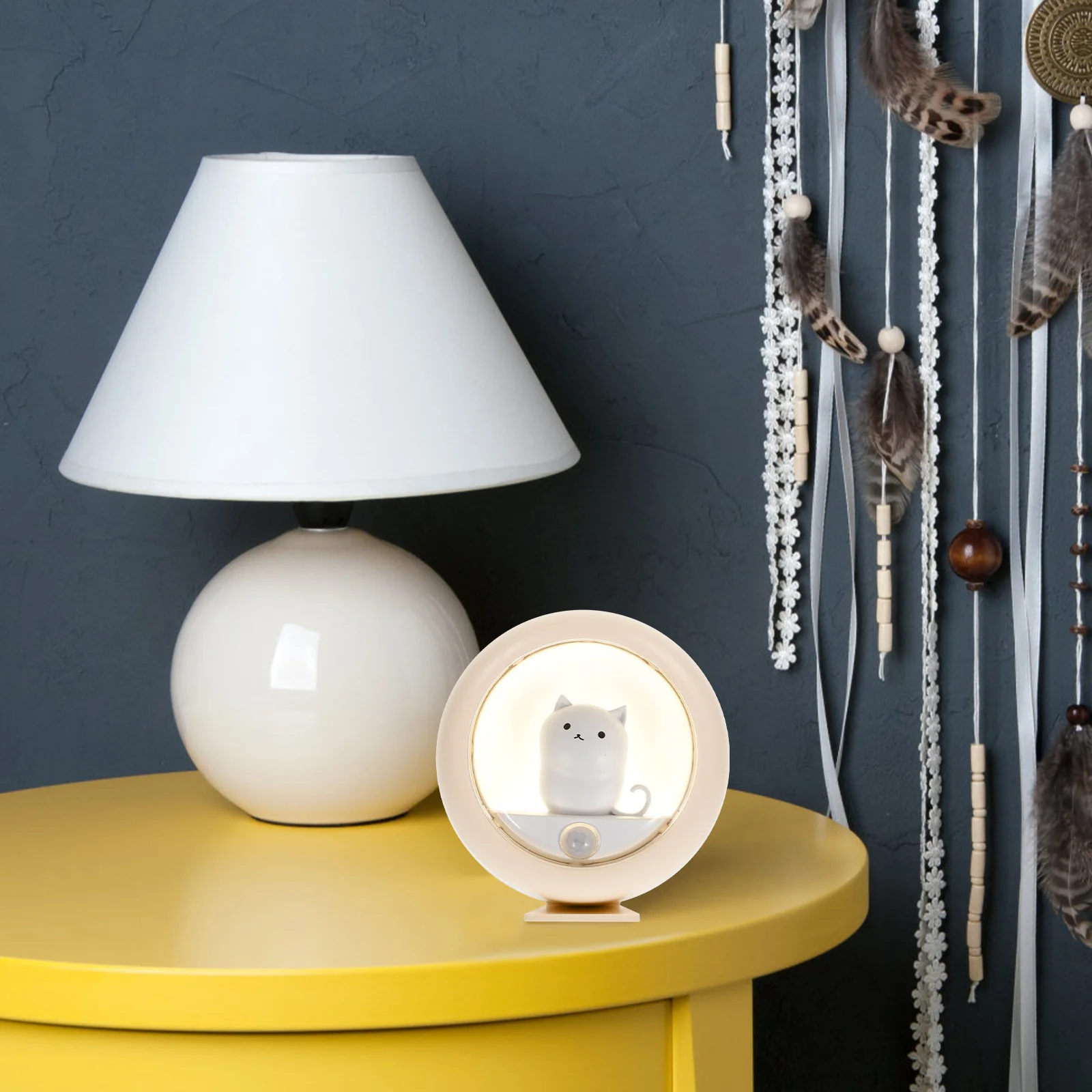 

Small Motion Sensor Cat Night Light Eye Friendly Induction Light for Kitchen Hallway Closet Stairs Baby Room Closet Lights