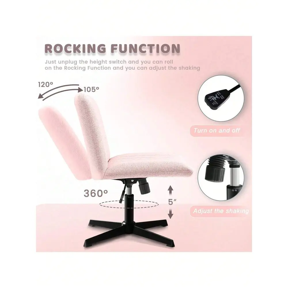 Cross Office Chair Ergonomic Wide Seat Adjustable Swivel Chair With FlipUp Arms For Home Office, Desk, Computer Task, Vanity Ar