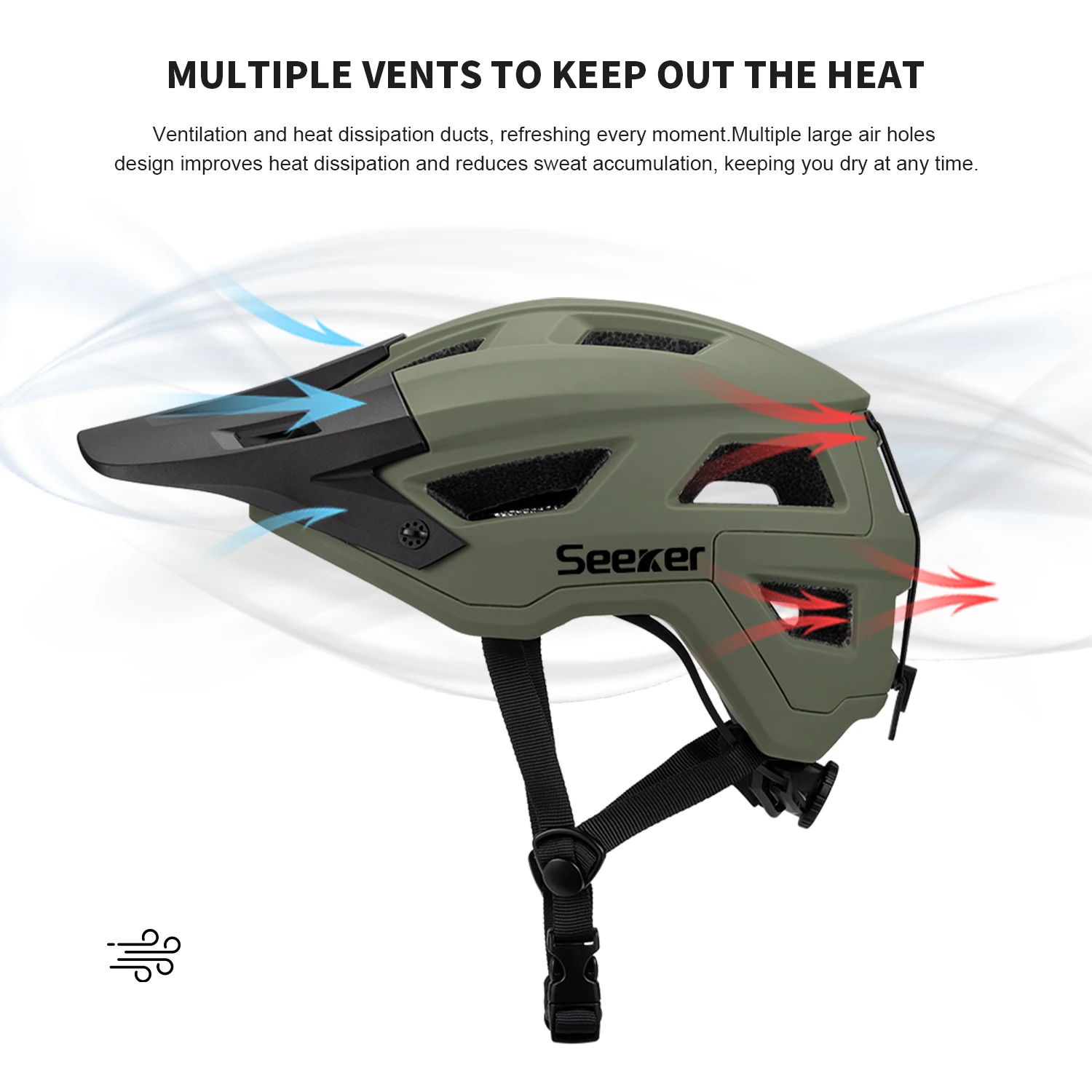 UMUSEEKER Mountain Bike Helmet Unisex Integrated Molding Breathable Safety Helmet Road Bike Cross-Country Riding Gear