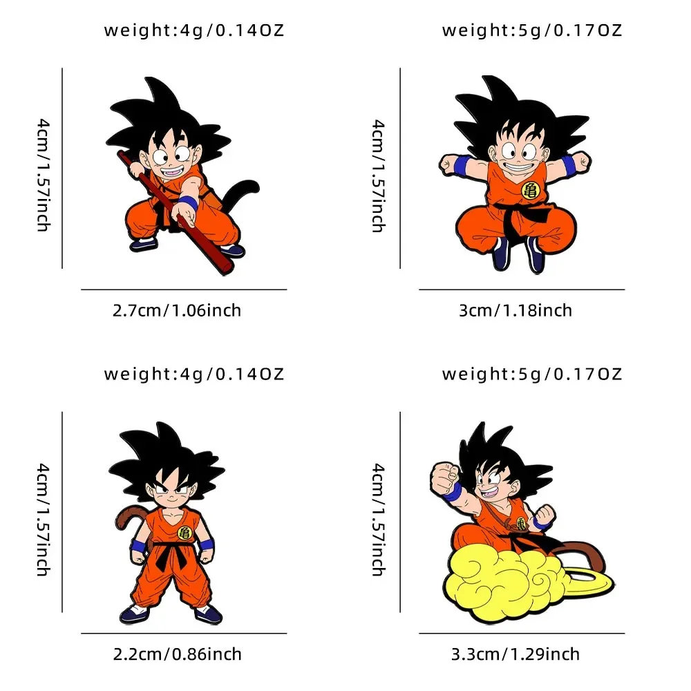 

4 Pcs // Cartoon Character Brooch Enamel Pin Metal Badge Jewelry for Clothes And Backpack Accessories Gift