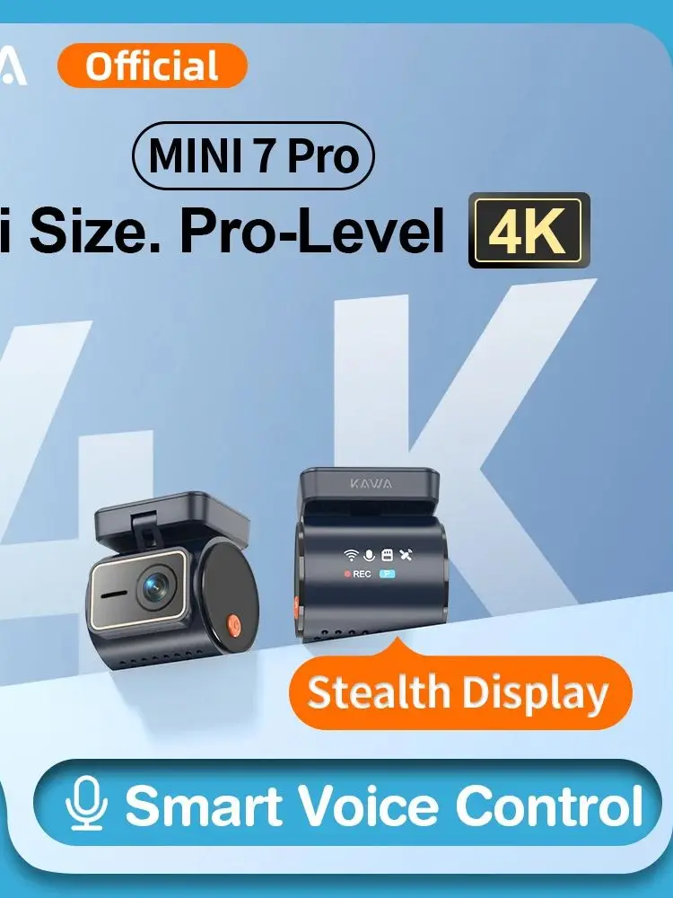KAWA 4K Front Dashcam MINI 7 Pro, WiFi autocamera met APP/stembediening/WIFI6/GPS, automatische video recorder, dashcam, HDR, dashcamera - afbeelding 2