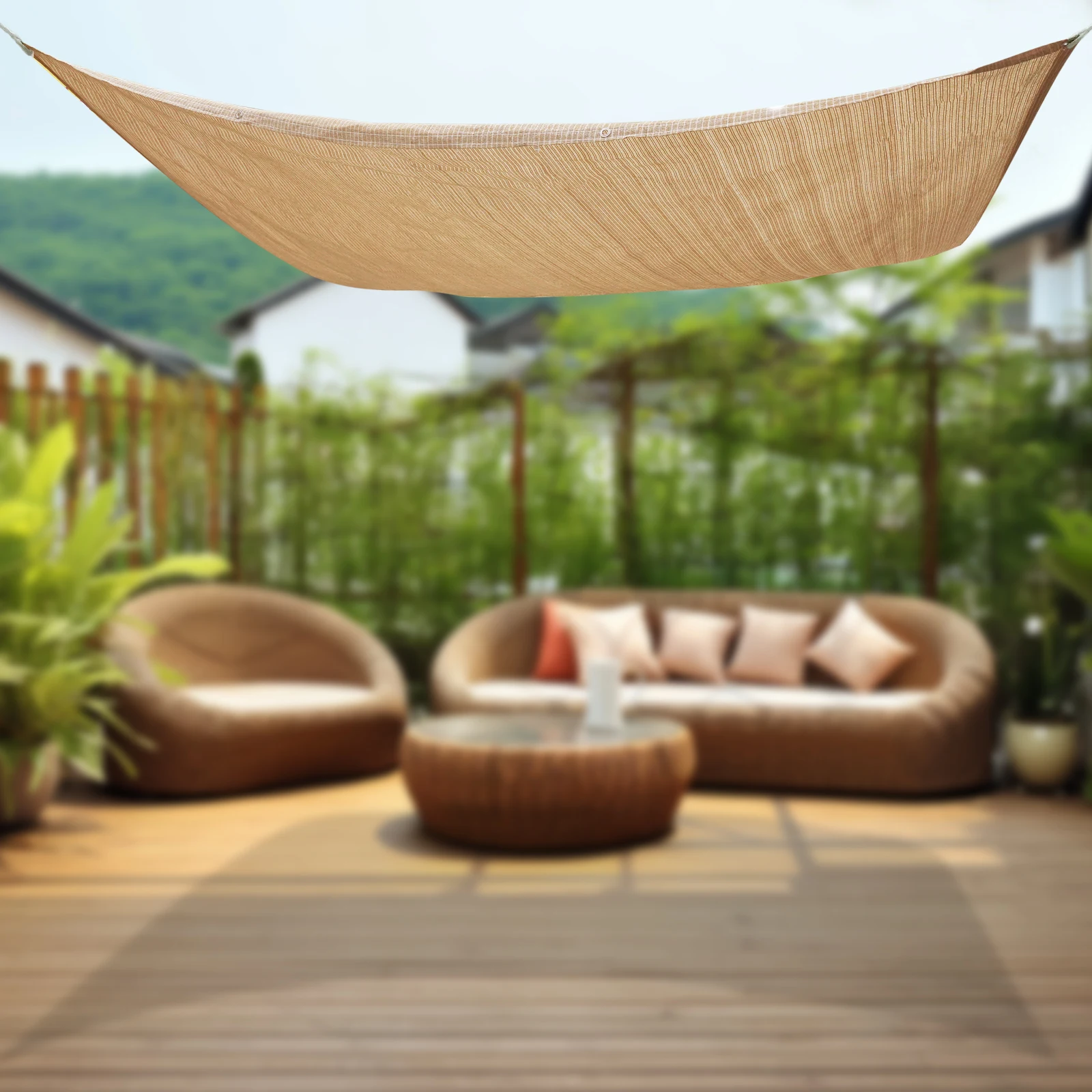 Outdoor Shade Fabric, Pergola, Deck and Backyard Patio Shade, Reinforced Grommets,UV Protected 90% Shade, Balcony Patio Shades