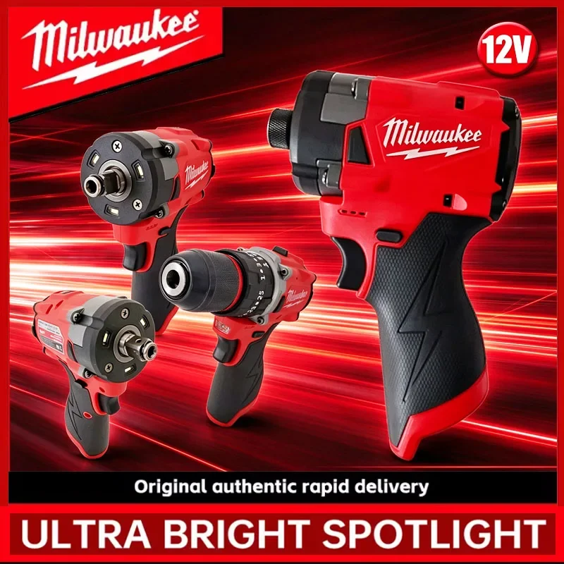 Milwaukee Brushless Cordless Electric Impact Hammer Drill Angle Grinder Electric Circular Saw With 12v Battery Combo Kits Power
