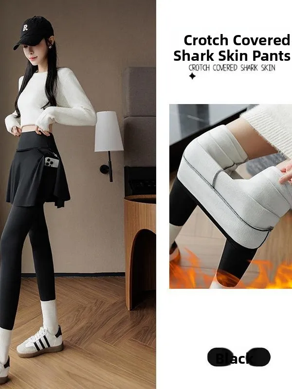 Slim Fit Fce Lined Running Trousers Women's Yoga Long Skirt Capri Pants Anti-Light Weight Loss Elastic Sportswear