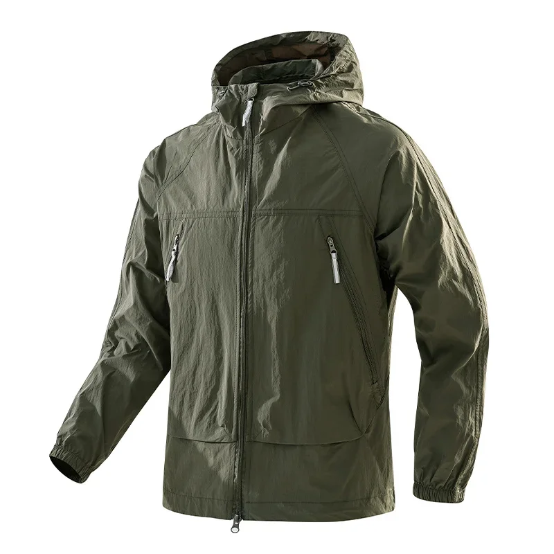 vbpbsql Men's Windbreaker Hooded Blue M 4