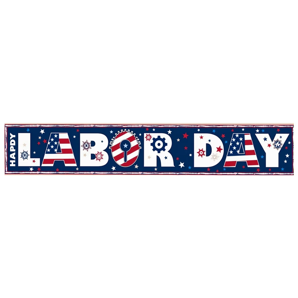 لافتة وطنية باللون الأحمر والأبيض والأزرق، لافتة العلم الأمريكي، لافتة يوم العمال للاحتفال في الهواء الطلق والحدث الوطني #2