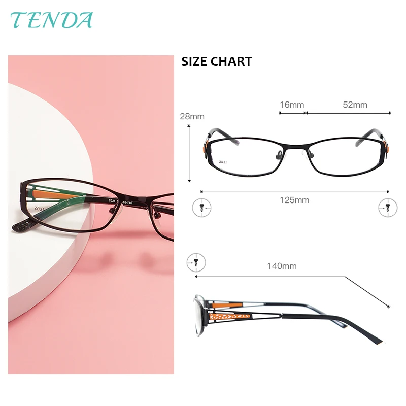 Women Reading Glasses Small Metal Prescription Eyeglasses For Hyperopia