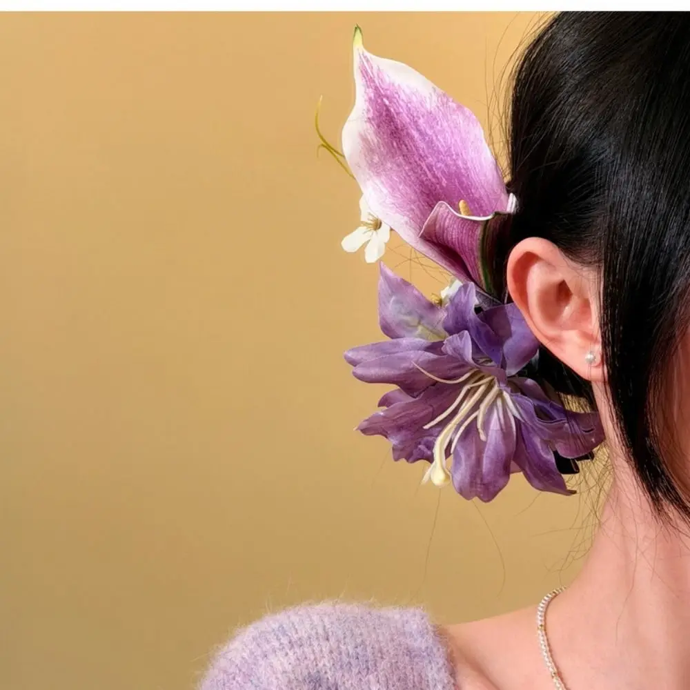 Sweet Pearl Flower Hairpin Tassel Colorful Hanfu Hair Accessories Headdress Ancient Style Chinese Style Hair Clip Seaside