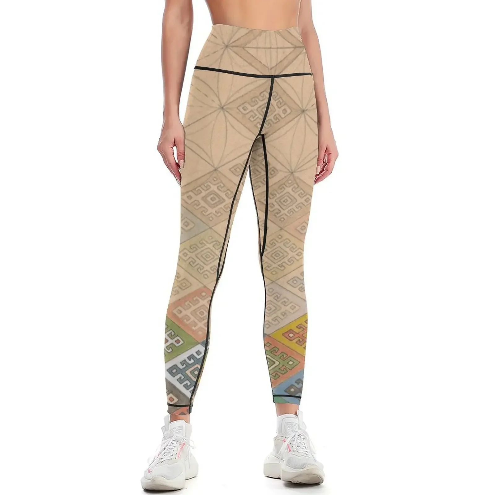 

Underneath which geometry flows l Leggings trousers Women's sports pants active wear Women's sportswear Womens Leggings