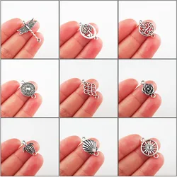 Fashion New Animal Tortoise Dragonfly Flower Shell Charms Tibetan Silver Plated Connetors For Gifts Jewelry