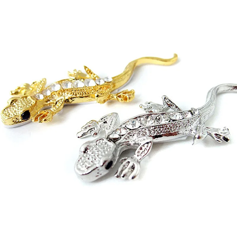 

Vintage Luxury Bling Rhinestone Diamond Gecko 3D Metal Emblem Crystal Sticker Waterproof Self Adhesive Automobile Accessories