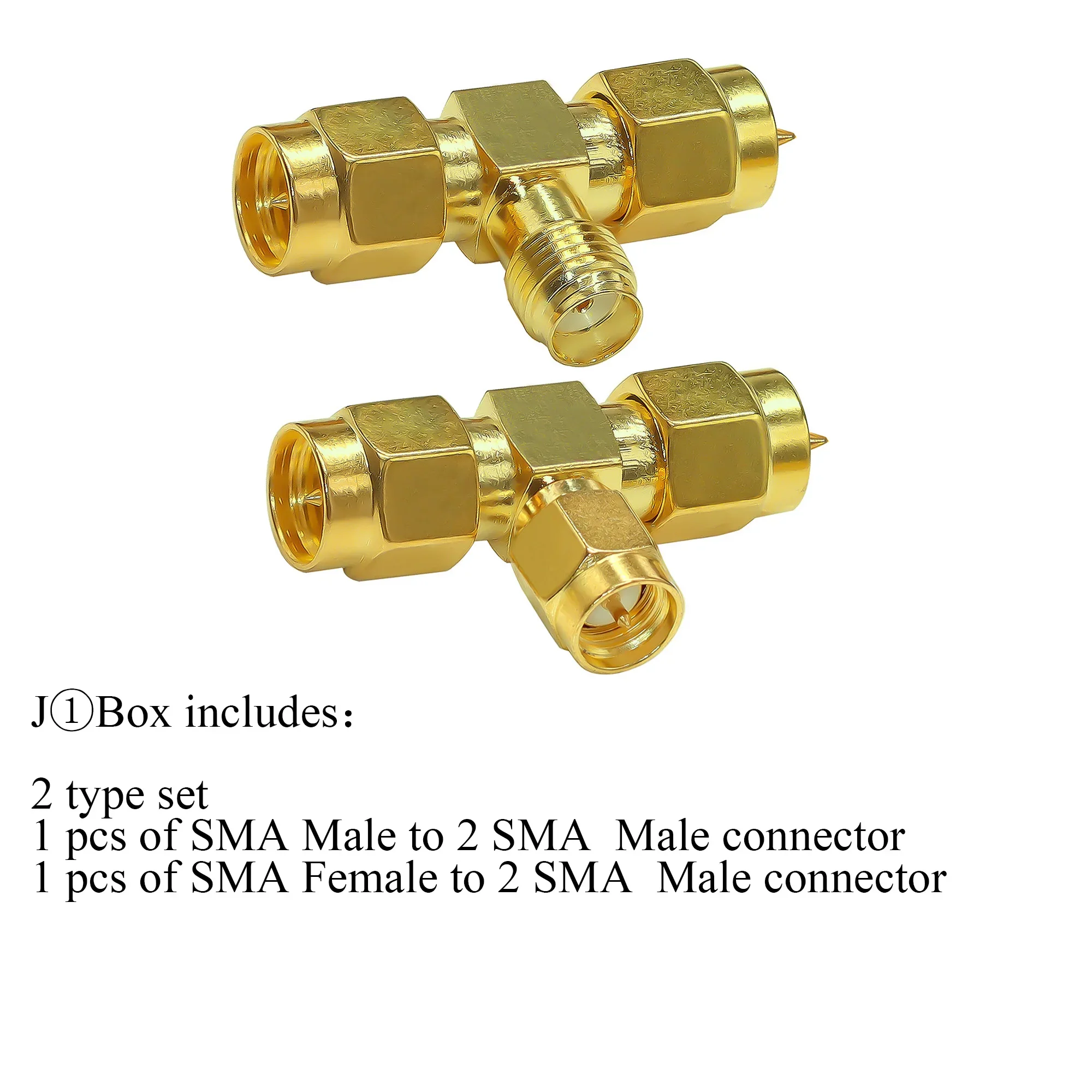 SMA Splitter Connector SMA Male to Dual SMA Male Triple Tee Adapter SMA Female to Double SMA Male 3 Way 2Type/lot 2pcs/lot