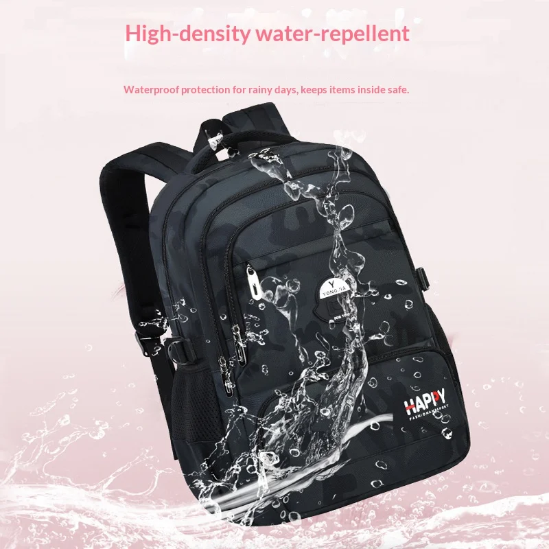 Lightweight sports style student backpack trendy personalized camouflage children's backpack casual wear-resistant backpack