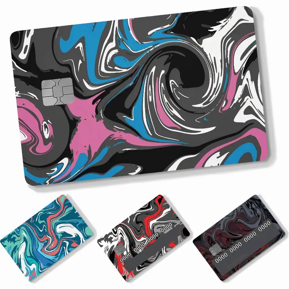 Strata Liquid  4pcs Credit Card Skin Stickers Suitable for Bank Debit Subway Bus Transit Pass Decorative Cover