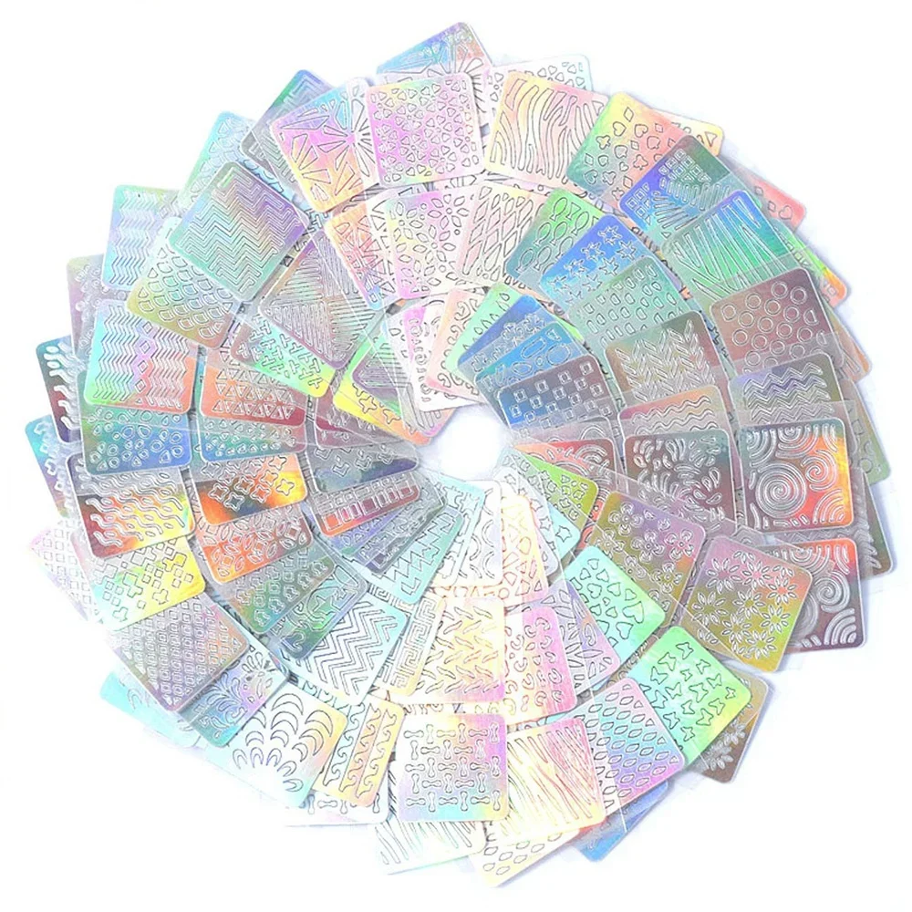 Nail Art Stencils Vinyl Stickers Heart Star Fish Design Easy Application Nail Decoration Guide Template