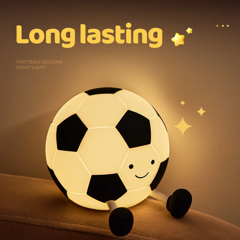 Football silicone nightlight with USB charging cable Very distinctive desk lamp Bedside pat lamp is a cool gift for your lover