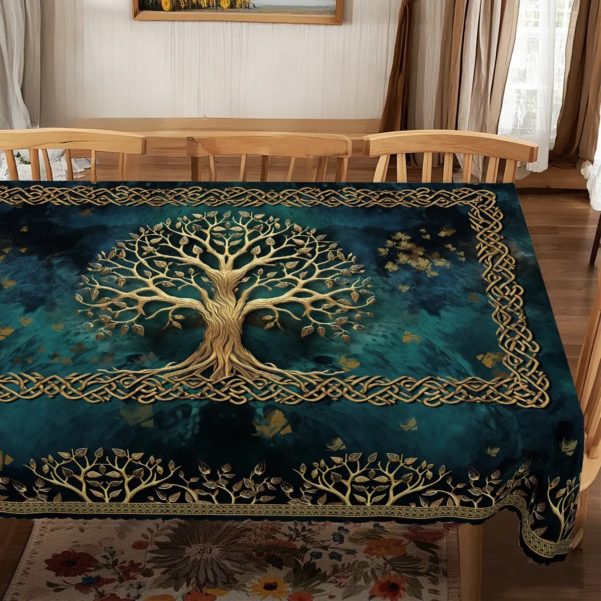 Tree of Life pattern tablecloth, with a mysterious and natural style, perfectly enhancing family gatherings and partiesxzj