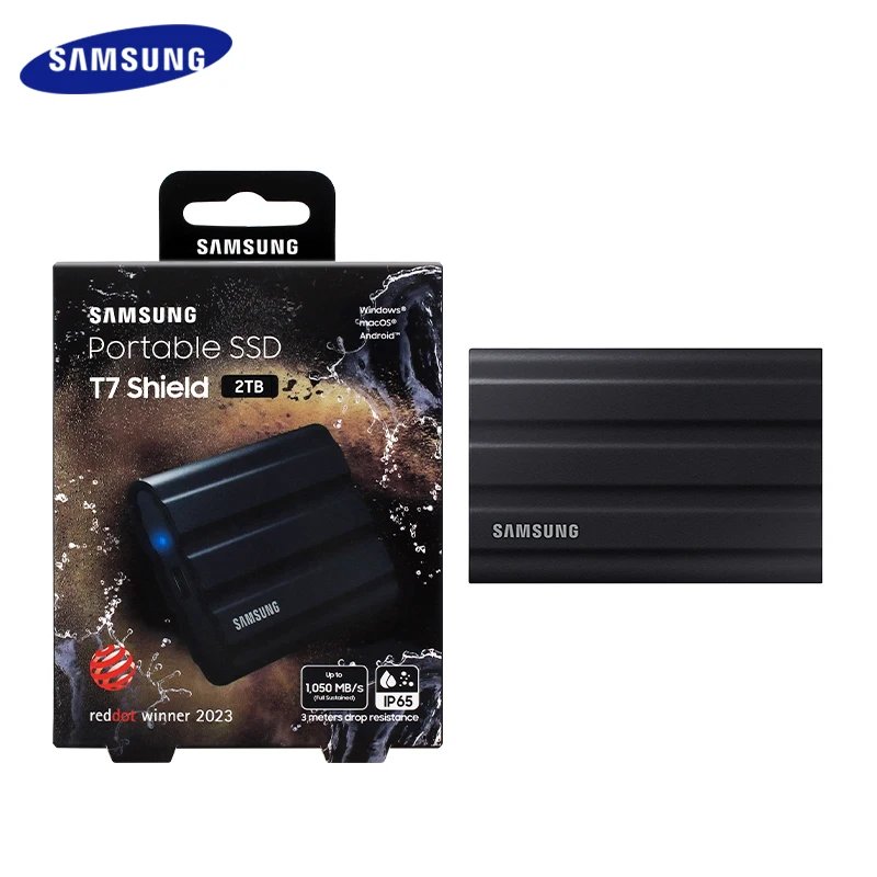 SAMSUNG Portable SSD T7 Shield 1TB 2TB 4TB External SSD USB 3.2 Gen 2 Type-C External Solid State Drive for Laptop Desktop