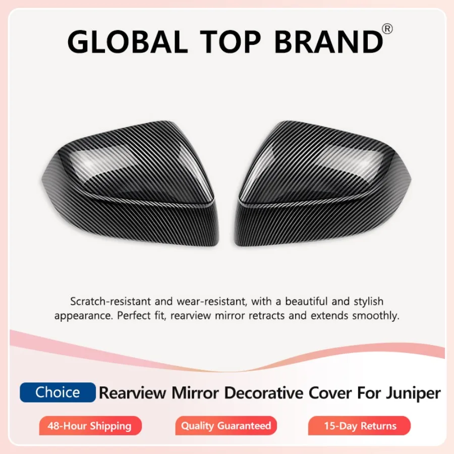 

Rearview Mirror Cover for Tesla Model Y Juniper 2025 2026 Carbon Fiber Texture Scratch-Proof Sporty Car Exterior Protection