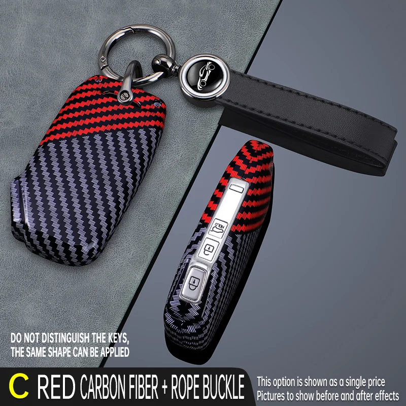 

Car Key Cover Fob Case Shell for Kia Sportage 2023 For Kia Ray Sorento Soul Telluride Cerato 2020 K5 K8 2022 Carbon Fiber Keycas