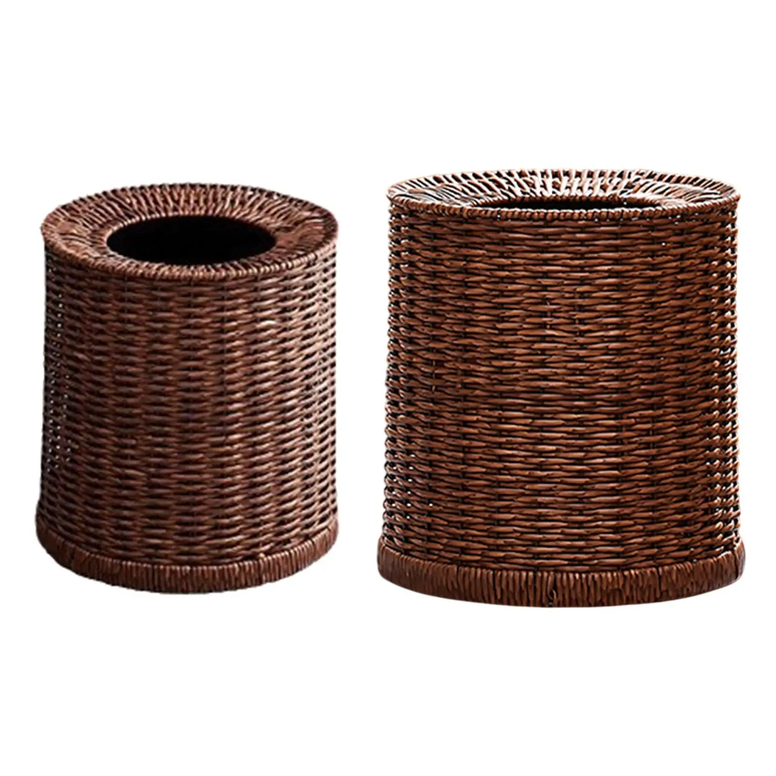 Trash Can Woven Wastebasket Waste Basket Multipurpose Simple Practical Rubbish Can Garbage Bin for Bedroom Living Room Office