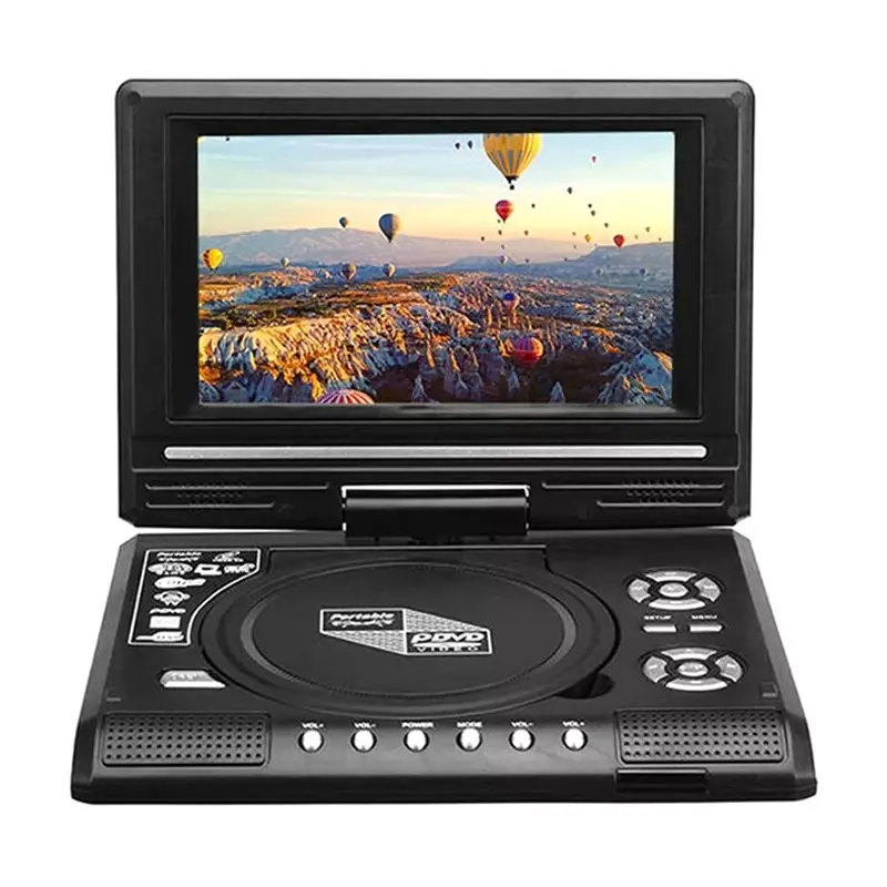 B27B Digital Smart TV Players 7.8 Inch Mini DVD CD EVD Disc Player Desktop Portable Travel Remote Control 270° Rotatable EU Plug