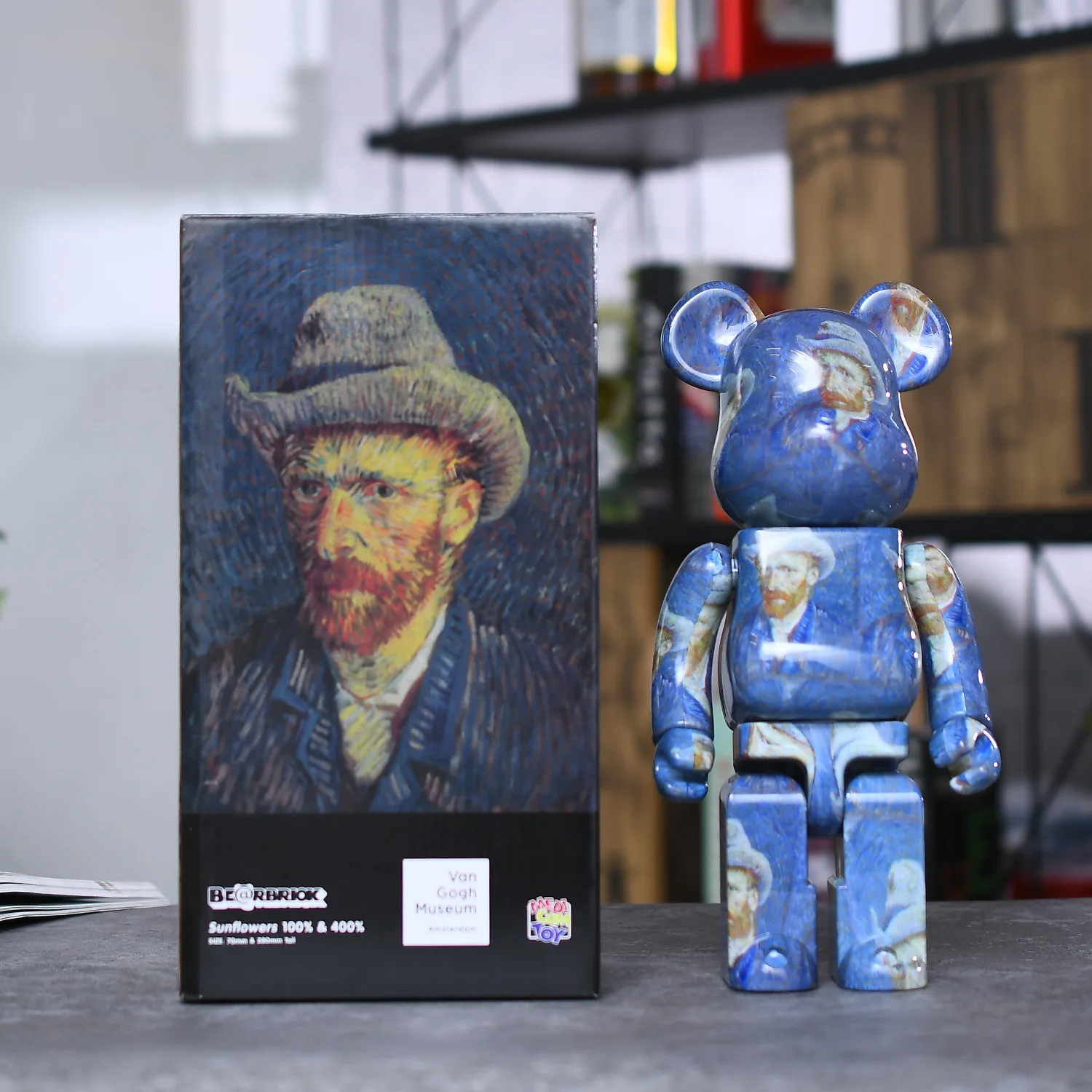 28 см, Bearbrick Van Gogh, 400% дюймов, фотостатуя звездного ночного неба, украшение, игрушка, приток, ручная кукла, аниме, жестокий медведь Gifts